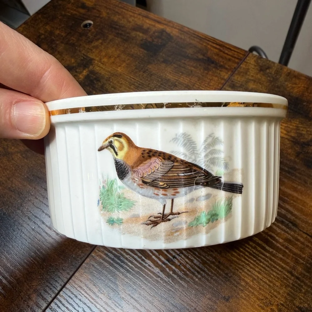LOUIS LOURIOUX LE FAUNE BIRDS SOUFFLE DISH 6